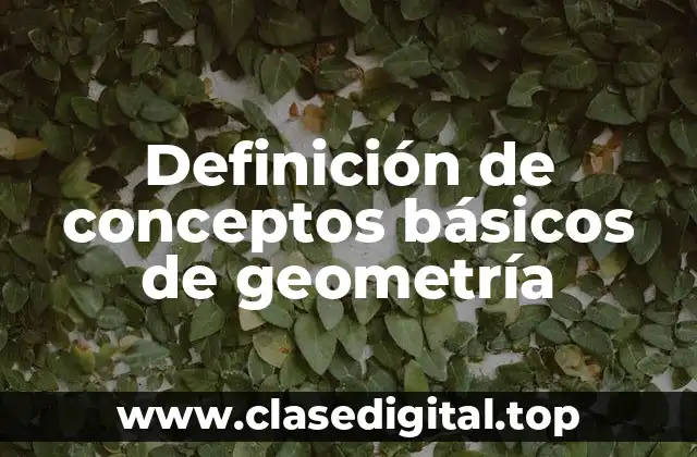 Definición de conceptos básicos de geometría
