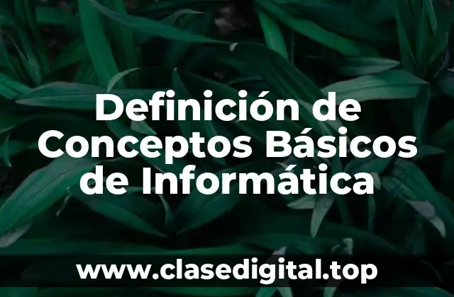 Definición de Conceptos Básicos de Informática
