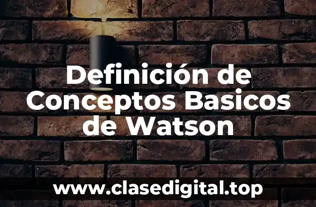 Definición de Conceptos Basicos de Watson