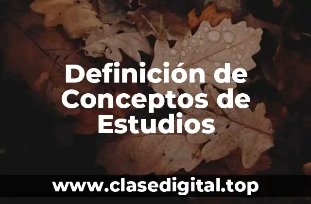 Definición de Conceptos de Estudios