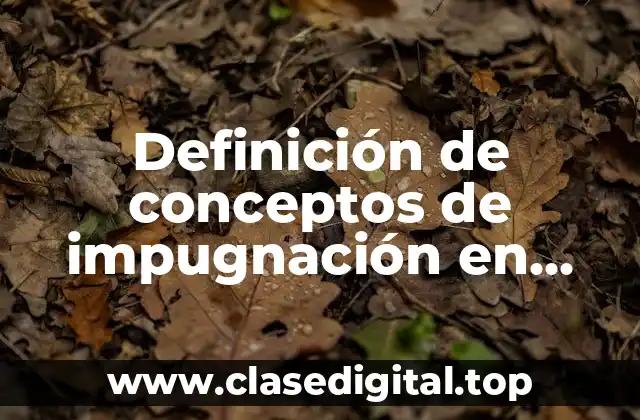 Definición de conceptos de impugnación en materia fiscal