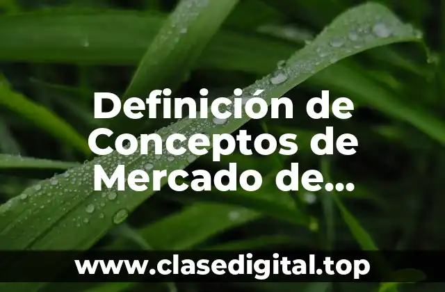 Definición de Conceptos de Mercado de Opciones