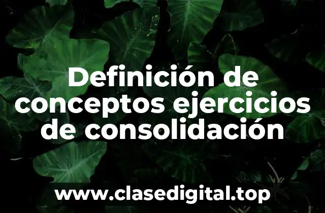 Definición de conceptos ejercicios de consolidación