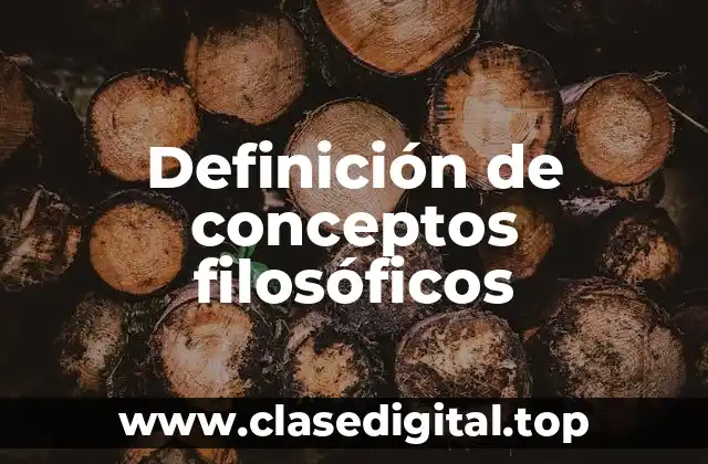 Definición de conceptos filosóficos