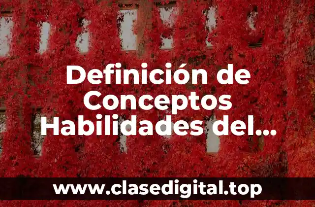 Definición de Conceptos Habilidades del Pensamiento