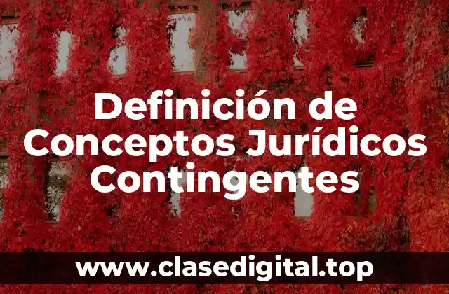Definición de Conceptos Jurídicos Contingentes