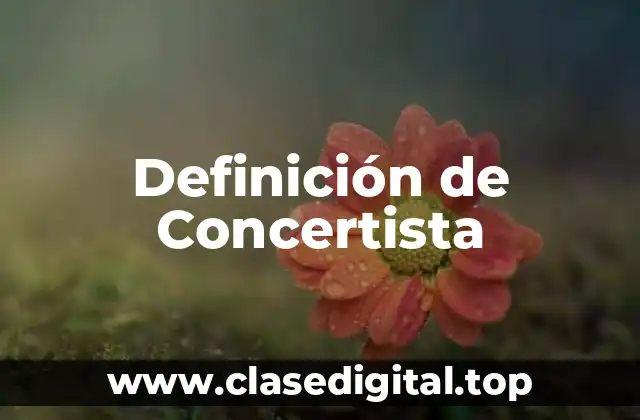 Definición de Concertista