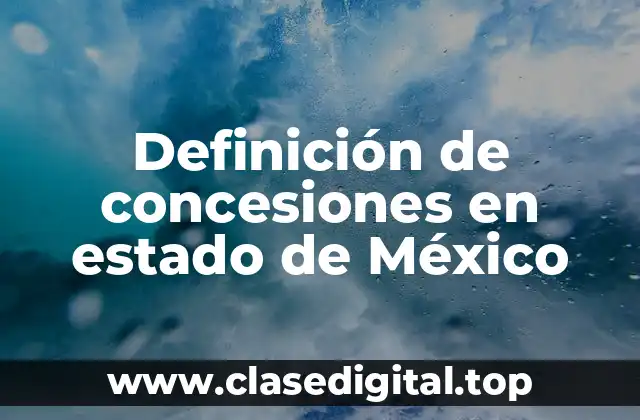 Definición de concesiones en estado de México