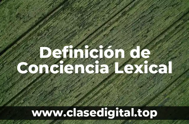Definición de Conciencia Lexical