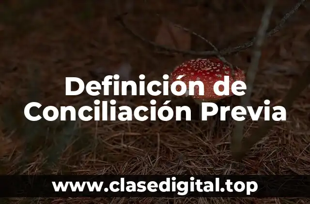 Definición Técnica de Conciliación Previa