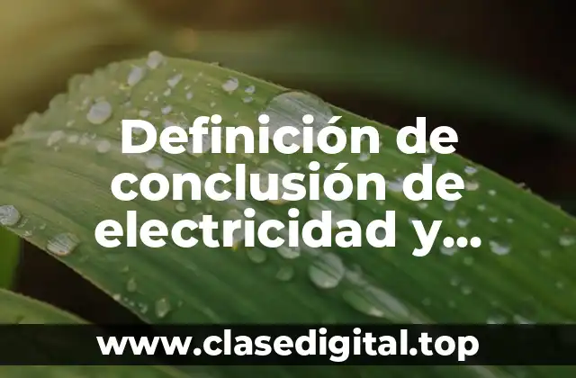 Ejemplos de conclusión de electricidad y magnetismo