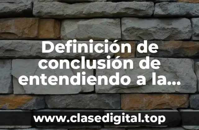Definición de conclusión de entendiendo a la organización