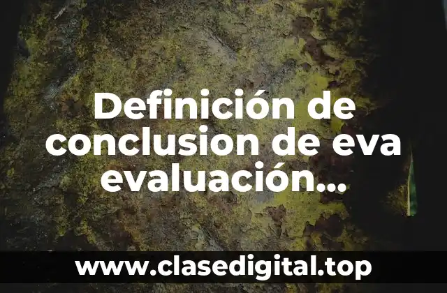 Definición de conclusion de eva evaluación financiera