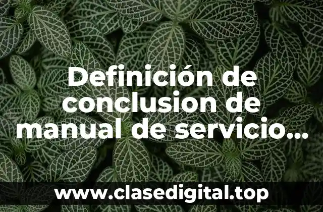 Definición de conclusion de manual de servicio de pediatría
