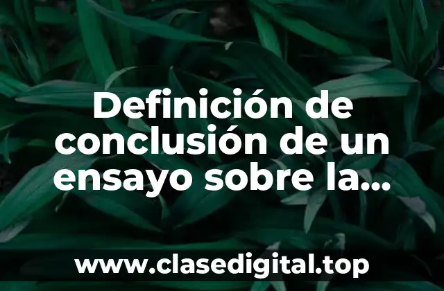 Definición de conclusión de un ensayo sobre la inmigración