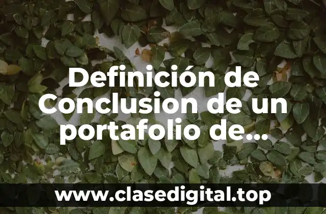 Definición de Conclusion de un portafolio de evidencias