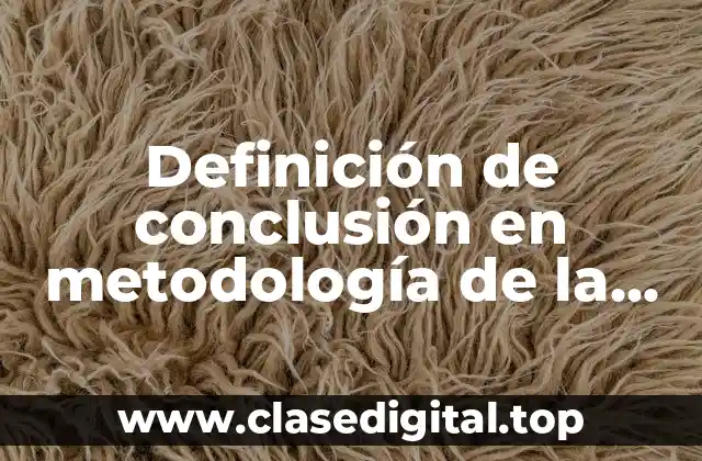 Definición técnica de conclusión en metodología de la investigación
