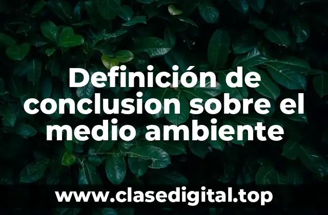 Definición de conclusion sobre el medio ambiente