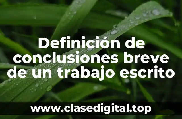 Definición de conclusiones breve de un trabajo escrito