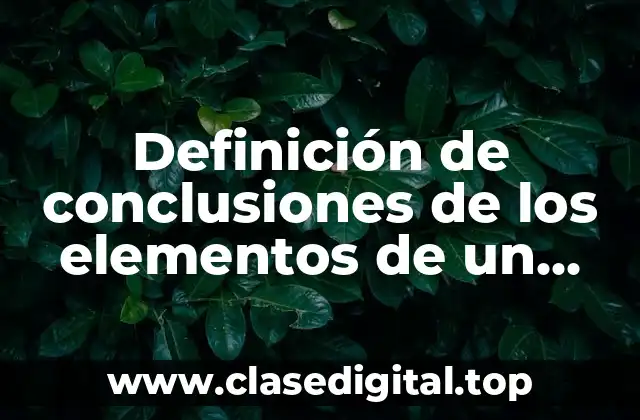 Definición de conclusiones de los elementos de un proyecto