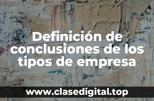 Definición de conclusiones de los tipos de empresa