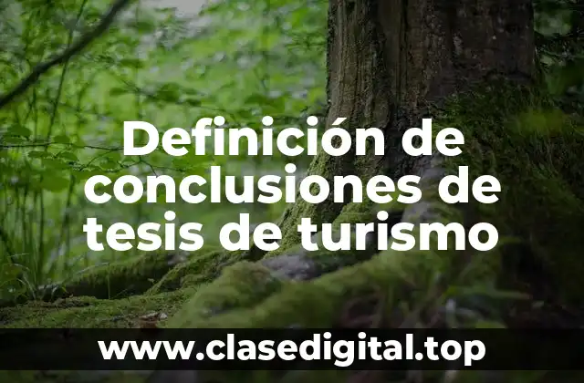 Definición de conclusiones de tesis de turismo