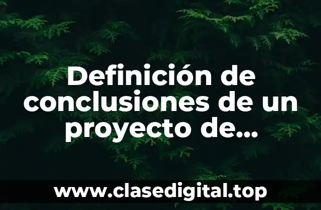 Definición de conclusiones de un proyecto de informática