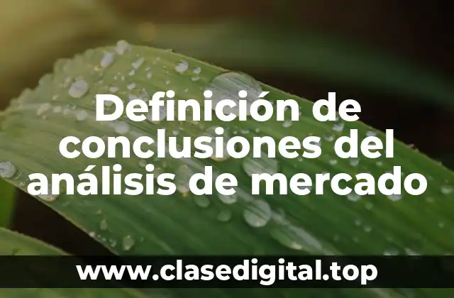 Definición de conclusiones del análisis de mercado