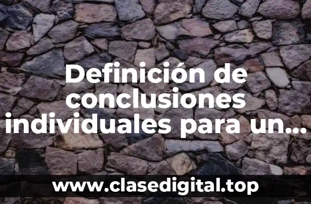 Definición de conclusiones individuales para un sistema de iglesias