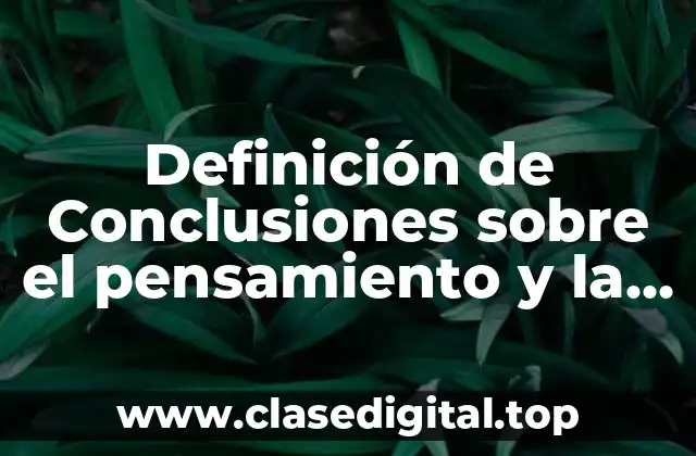 Definición de Conclusiones sobre el pensamiento y la inteligencia