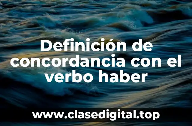 Definición de concordancia con el verbo haber