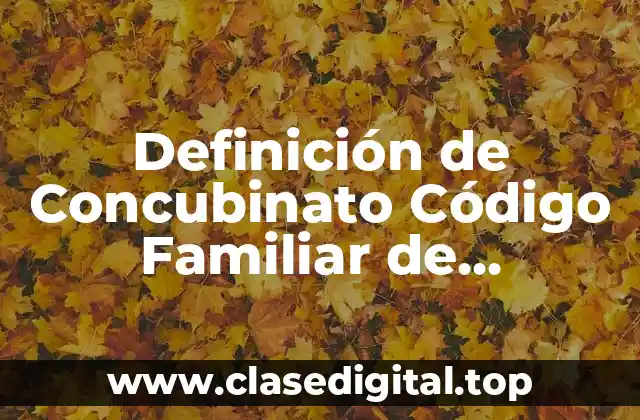 Definición de Concubinato Código Familiar de Zacatecas