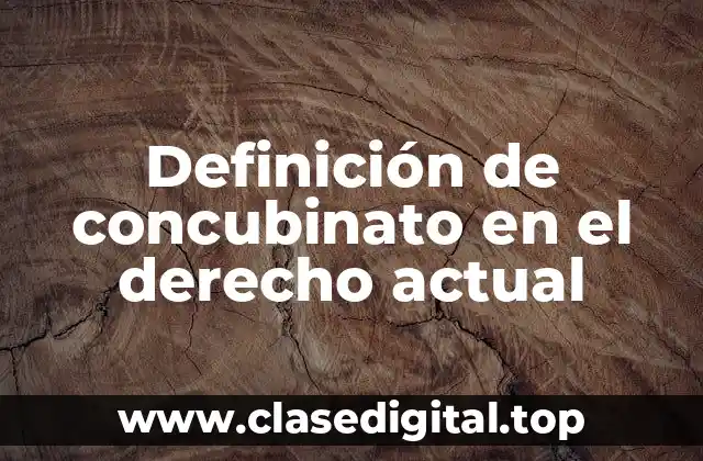 Definición de concubinato en el derecho actual