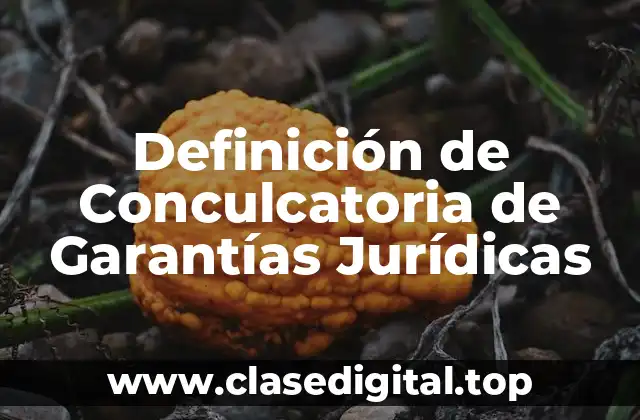 Definición Técnica de Conculcatoria de Garantías Jurídicas