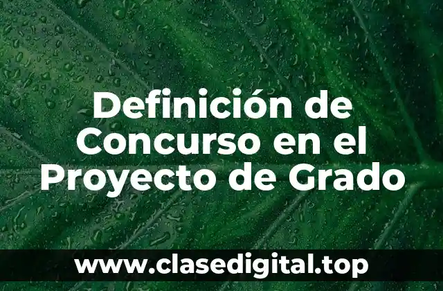 Definición de Concurso en el Proyecto de Grado