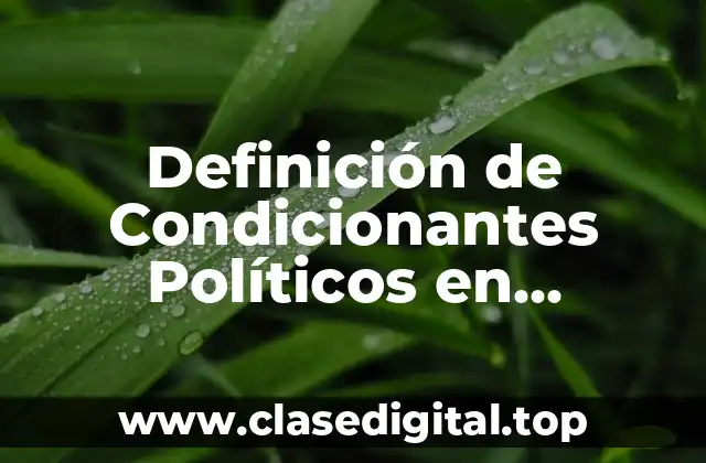 Definición de Condicionantes Políticos en Arquitectura
