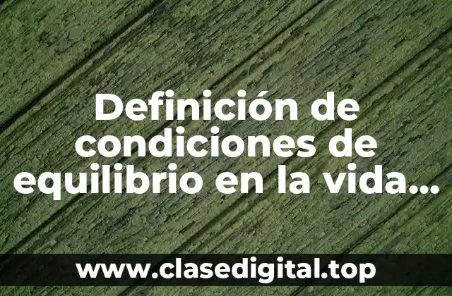 Ejemplos de condiciones de equilibrio