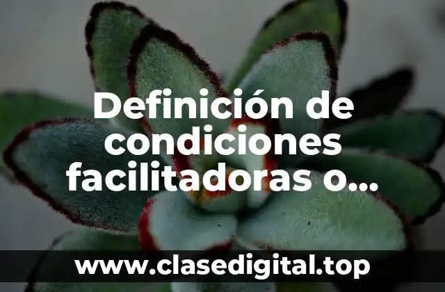 Definición de condiciones facilitadoras o impulsadoras del desarrollo