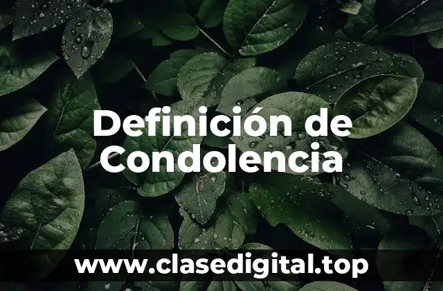 Definición técnica de Condolencia