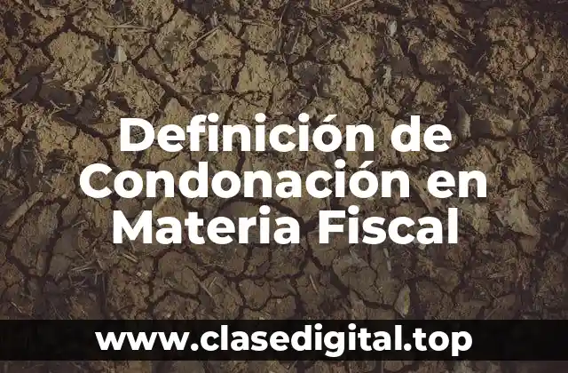Definición de Condonación en Materia Fiscal