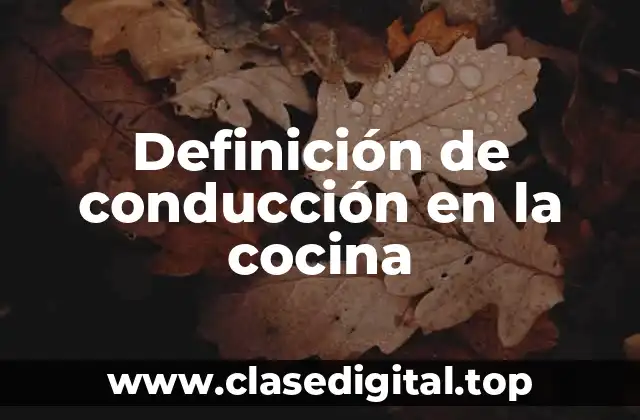 Definición de conducción en la cocina
