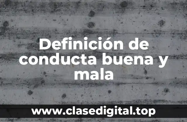 Definición de conducta buena y mala