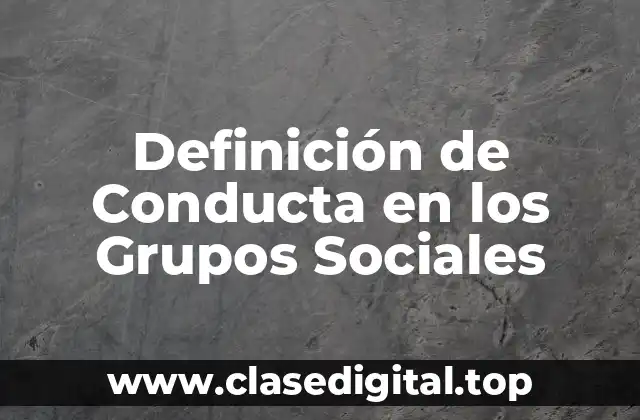 Definición de Conducta en los Grupos Sociales