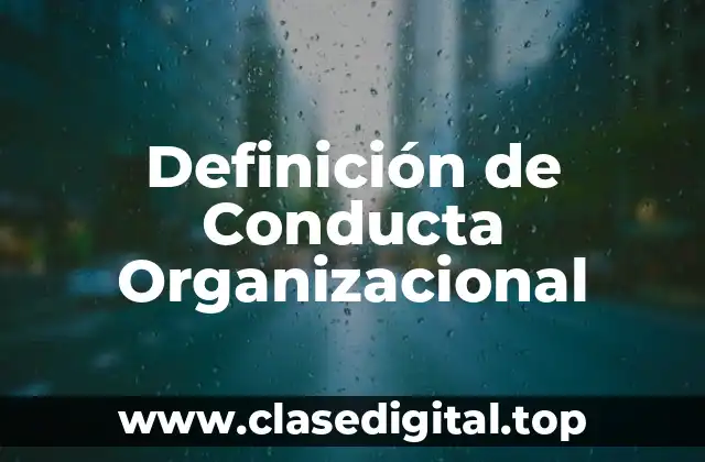 Definición de Conducta Organizacional