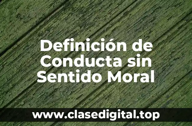 Definición de Conducta sin Sentido Moral