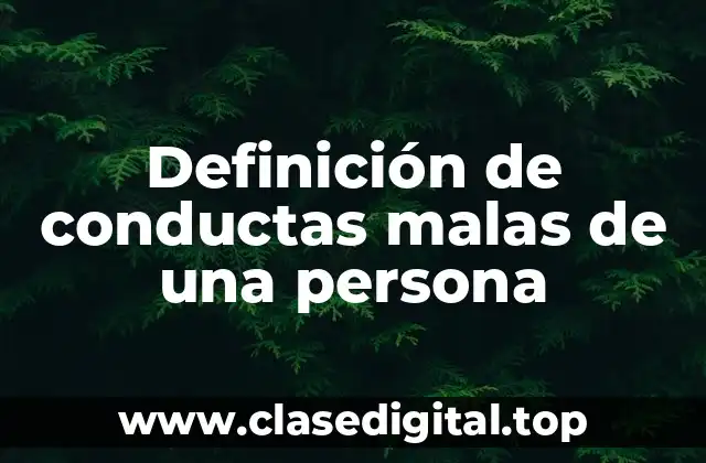 Definición de conductas malas de una persona