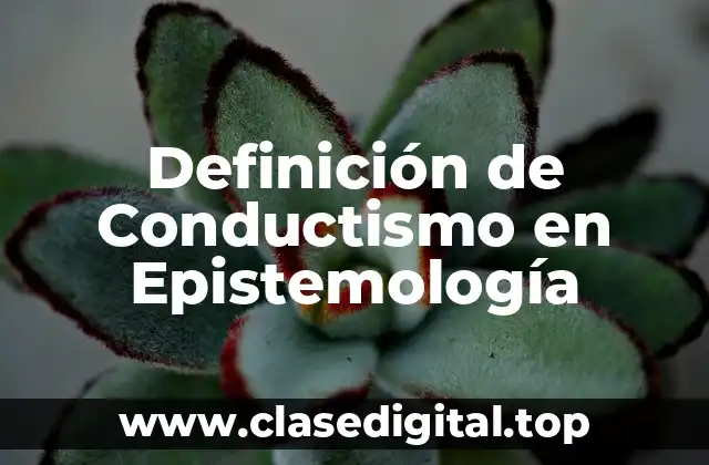 Definición de Conductismo en Epistemología