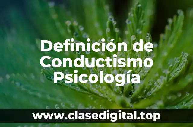 Definición de Conductismo Psicología
