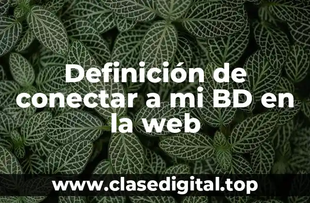 Definición de conectar a mi BD en la web