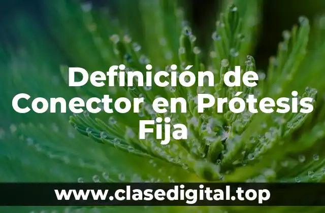 Definición de Conector en Prótesis Fija